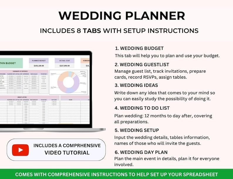 MRR/PLR Wedding Budget Spreadsheet | Wedding Expense Spreadsheet - Image 2