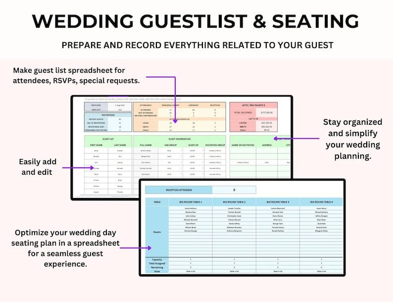 MRR/PLR Wedding Budget Spreadsheet | Wedding Expense Spreadsheet - Image 5