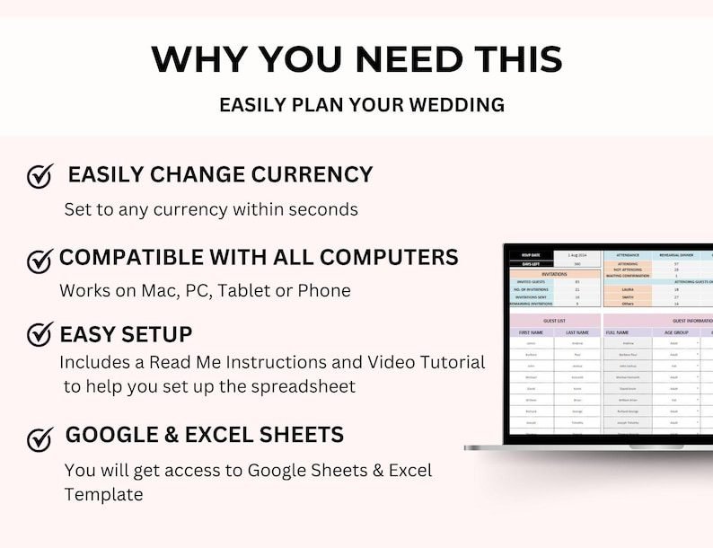 MRR/PLR Wedding Budget Spreadsheet | Wedding Expense Spreadsheet - Image 7
